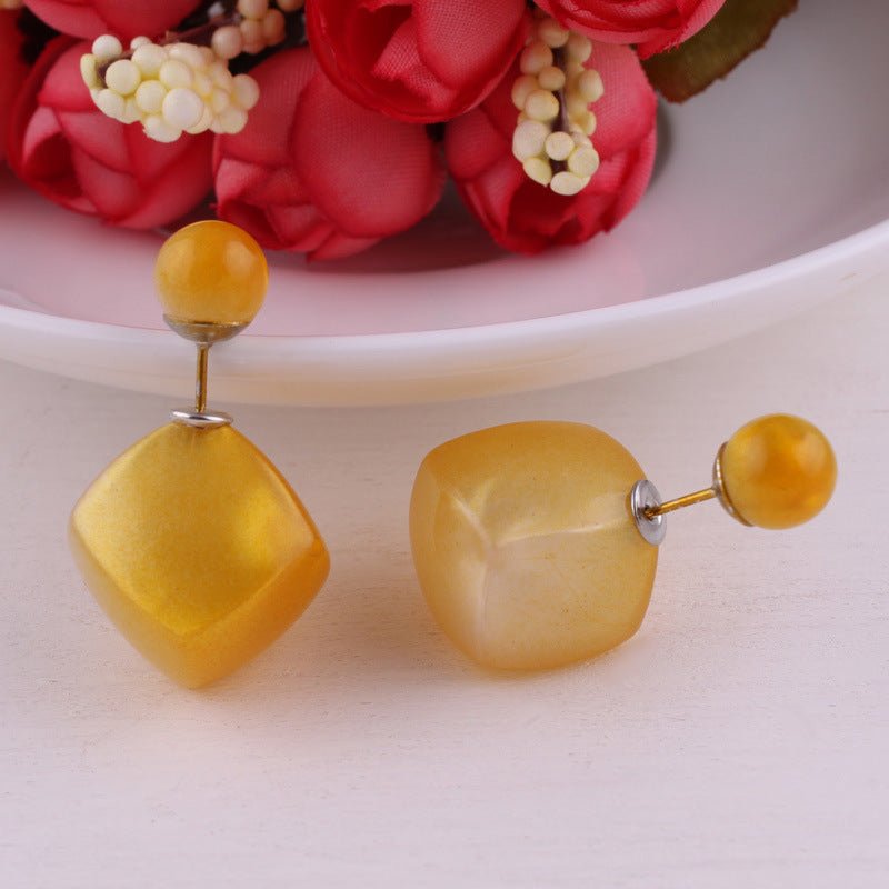 Asymmetrical Cube and Sphere Earrings - THEONE APPAREL