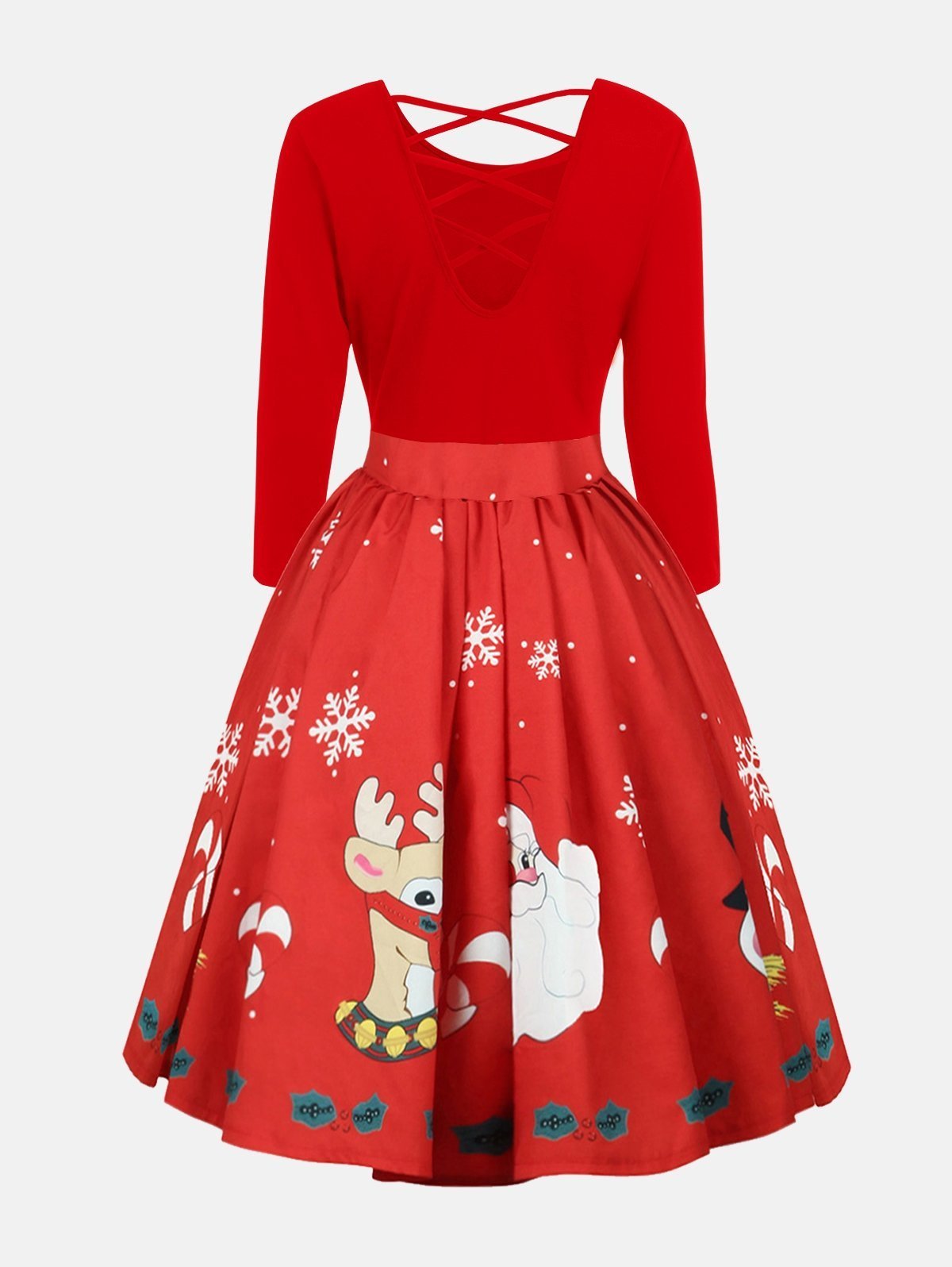 Black and Red Christmas Plus Size Dress - THEONE APPAREL