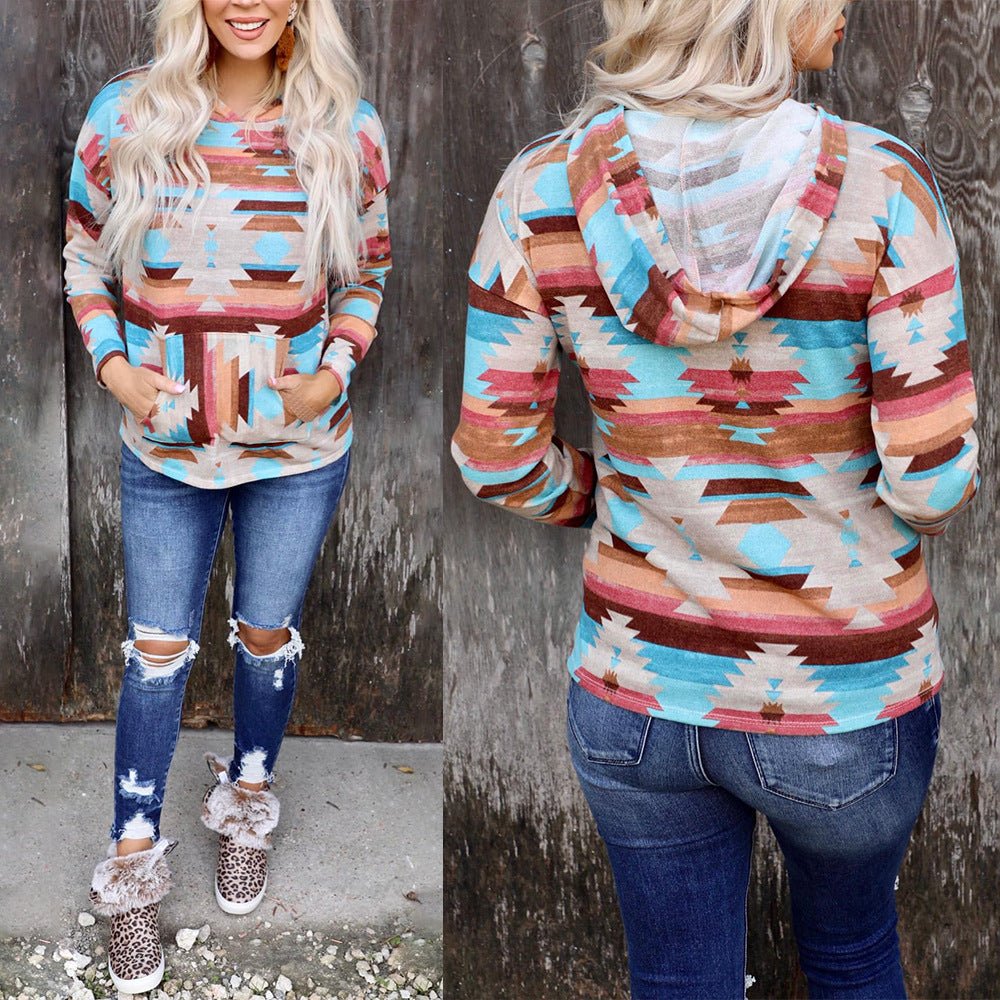 Bohemian Chic Southwestern Inspired Tribal Hoodie - THEONE APPAREL