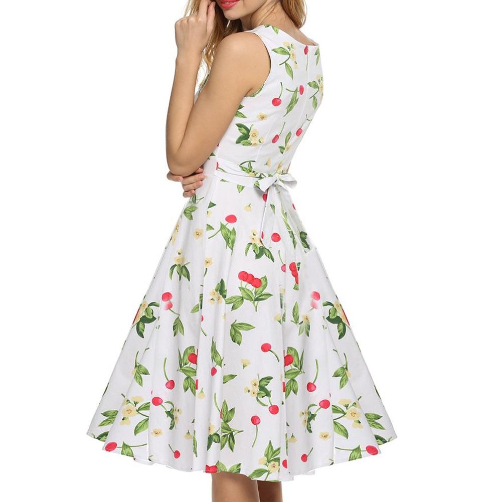 Cherry High Neck Sleeveless Dress - THEONE APPAREL